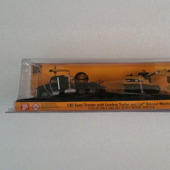 Cat® Semi Tractor with Lowboy Trailer and Diecast Machines - Picture 5 of 10